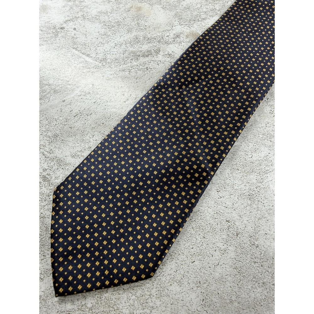 Peterborough Row Tie Mens One Size Blue 100% Silk Pointed Geometric Jacquard